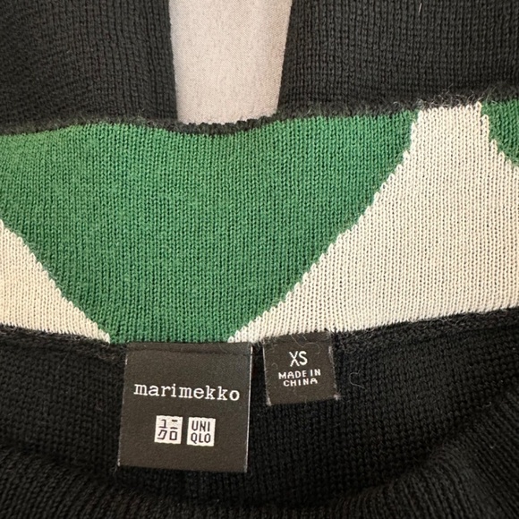 Marimekko Uniqlo High Rise Wide Leg Pants Trousers Wool blend Pull On Crop XS - Picture 3 of 16